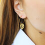 Leaf Drop Hoop Earrings, thumbnail 1 of 8