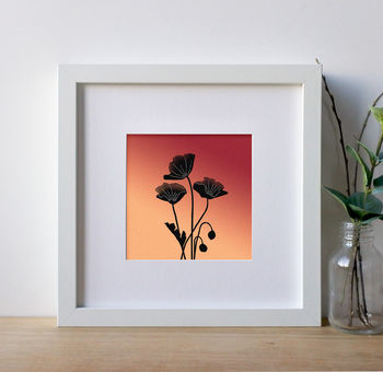 Poppies Silhouette Fine Art Print, 4 of 6