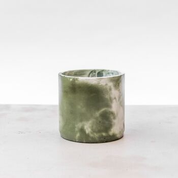 Handmade Plant Pot | Muddy Green And White | Recycled, 6 of 7