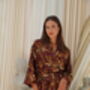 Maroon Unisex Batik Silk Blend Kimono Robe Jacket, thumbnail 7 of 7