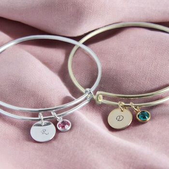 Personalised Birthstone Bangle, 3 of 11