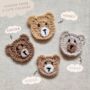 Personalised Pink Rainbow Crochet Bear New Baby Card, thumbnail 7 of 8