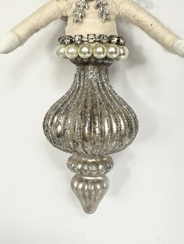 Retro Inspired Silver Angel Christmas Droplet, 3 of 6