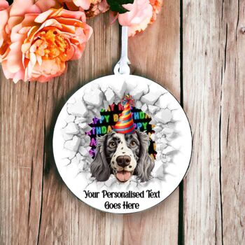 Personalised English Setter Birthday Break Through Dog, 6 of 8