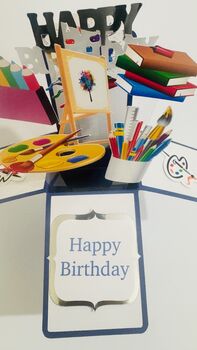 Personalisable Art/Artist Themed 3D Greeting/Gift Card, 2 of 6