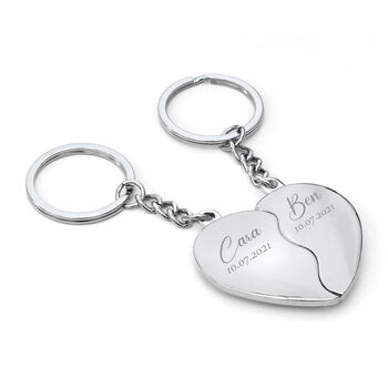 Personalised Joining Hearts Special Date Keyring Set, 5 of 5