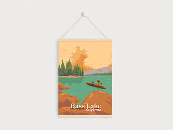 Bass Lake USA Travel Poster Art Print, 6 of 8
