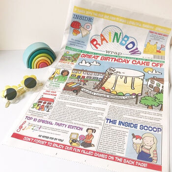Rainbow Newspaper Gift Wrap, 3 of 6