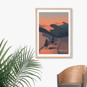 Go Cycle Touring Travel Poster Art Print, 4 of 8