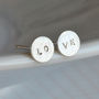 Personalised Message Earring Studs In Sterling Silver, thumbnail 1 of 6