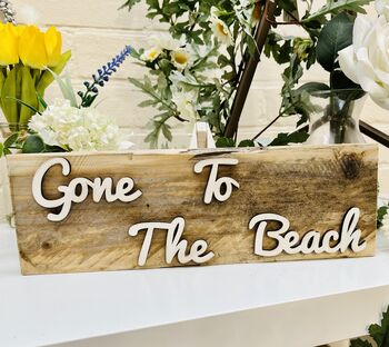 Gone To The Beach Reclaimed Wooden Swim Sign, 3 of 7