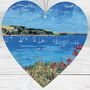 Falmouth View Cornwall Hanging Heart | Coastal Collage Gift, thumbnail 1 of 2