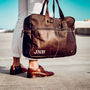 Personalised Leather Classic Holdall In Brown Or Black, thumbnail 3 of 12