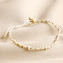 White Miyuki Bead And Freshwater Seed Pearl Bracelet, thumbnail 2 of 4