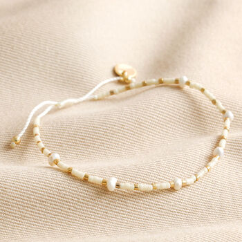White Miyuki Bead And Freshwater Seed Pearl Bracelet, 2 of 4