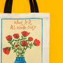 Personalised Hand Drawn Floral Canvas Tote Bag With Custom Phrase, thumbnail 3 of 5