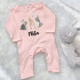 Personalised Watercolour Bunnies Babygrow, thumbnail 7 of 10