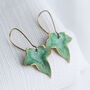 Clover Green Ivy Leaf Earrings, thumbnail 4 of 10
