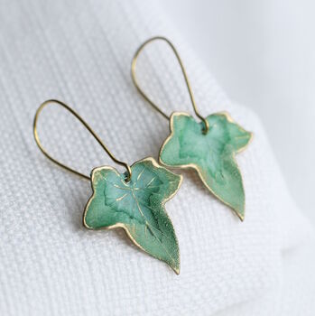 Clover Green Ivy Leaf Earrings, 4 of 10