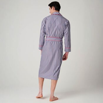 Men's 'Red Pop' Stripe Crisp Cotton Robe, 3 of 4