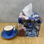 Tissue Box Cover Wooden Blue Orchid, thumbnail 2 of 3