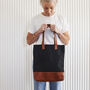 Personalised Canvas And Leather Tote Bag, thumbnail 7 of 9