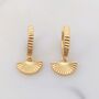 The Fan Charm Earrings Gold Plated, thumbnail 2 of 6
