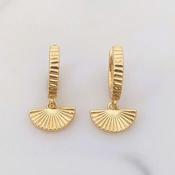 The Fan Charm Earrings Gold Plated, 2 of 6
