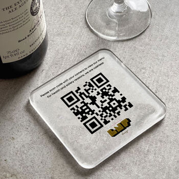 Personalised Logo Branded Qr Code Acrylic Coaster, 5 of 6