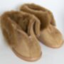 Genuine Sheepskin Slippers With Zipper Camel, thumbnail 1 of 9