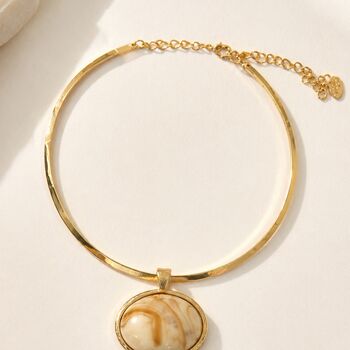 Layered Coloured Faux Stone Pendant Collar Necklace, 3 of 3
