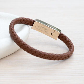 Personalised Men's Secret Message Usb Cable Bracelet, 3 of 12