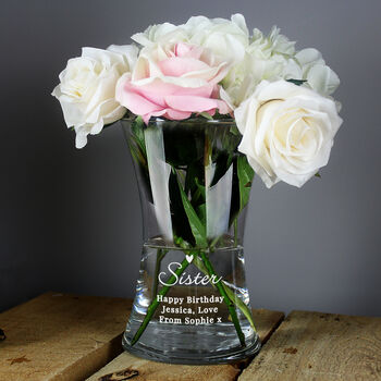Personalised Love Heart Glass Vase, 2 of 5