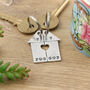 New Home Gift House Shaped Pair Of Personalised Keyrings, thumbnail 4 of 5