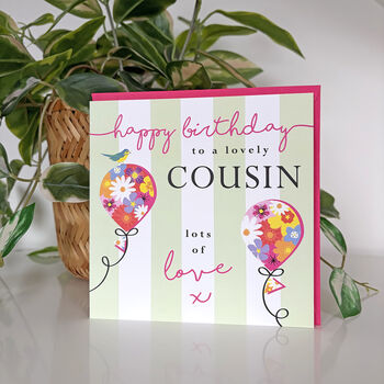 Blooming Balloon Cousin Birthday Card, 2 of 3