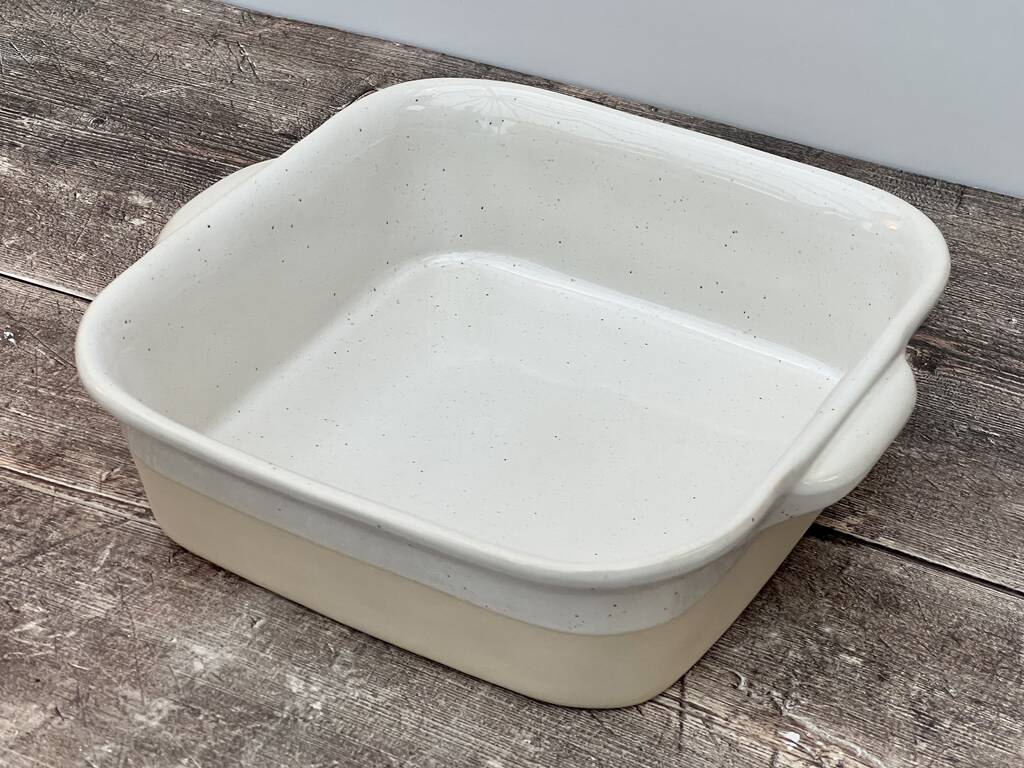 White And Cream Square Baking Dish, 24cm, 1 of 3