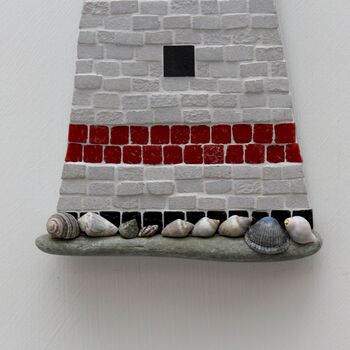 Red And Grey Lighthouse Coastal Mosaic Wall Art, 4 of 4