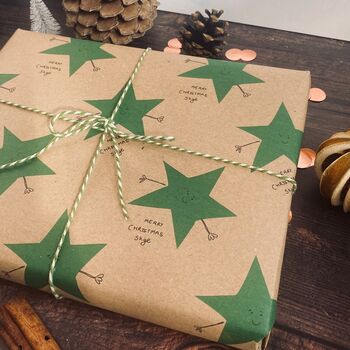 Star Christmas Personalised Wrapping Paper, 6 of 6