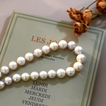 Saville Row Ivory Silver Pearl Jewel Ball Lock Gift Necklace, 4 of 6