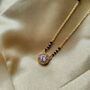 Round Black Beaded Zircon Mangalsutra Pendant, thumbnail 6 of 7