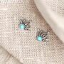 Sterling Silver Turquoise Dream Stud Earrings, thumbnail 3 of 6