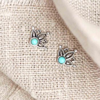 Sterling Silver Turquoise Dream Stud Earrings, 3 of 6