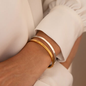 Women's Engraved Bangle With Clasp, 3 of 7