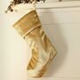 Three Mini Gold Velvet Christmas Stockings, thumbnail 3 of 4