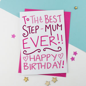 Birthday Card For Step Mum By A is for Alphabet