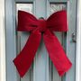 Red Velvet Door Bow, thumbnail 1 of 4
