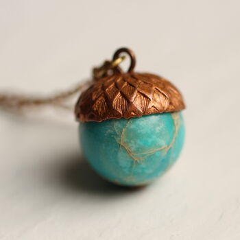 Turquoise Acorn Necklace, 8 of 10