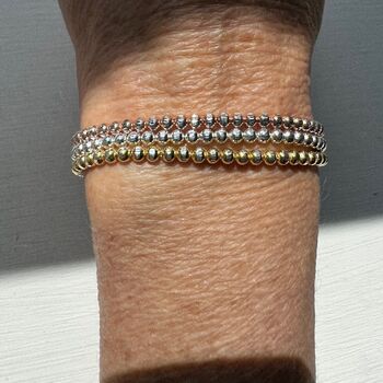 Three Sparkly Bracelets In Silver, Rose Gold And Gold Plated, 3 of 5