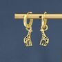 Sterling Silver Giraffe Huggie Hoop Earrings, thumbnail 6 of 12