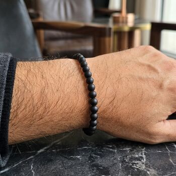 Magnetic Clasp Onyx Bead Bracelet, 5 of 8